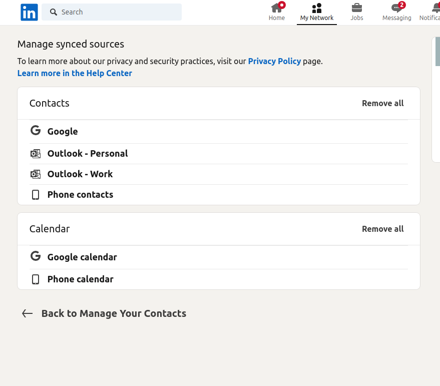 Synchronize address book with LinkedIn #google #outlook