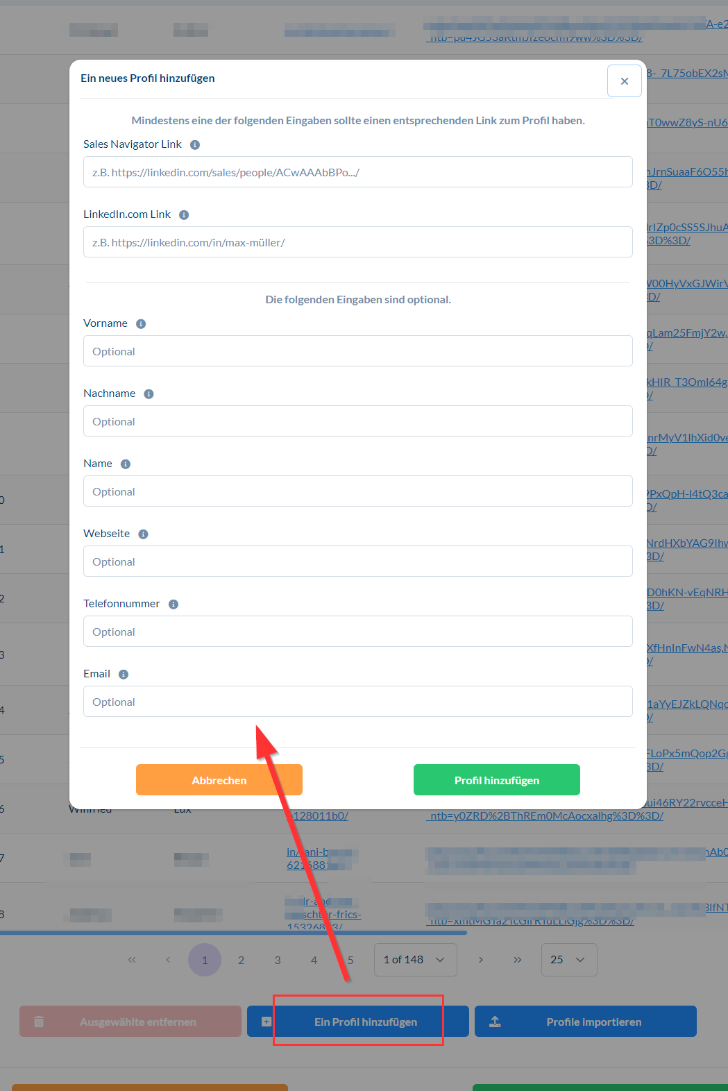 Kontakte via E-Mail anschreiben über CompLeadly, wenn die E-Mail über den Chat empfangen wurde.