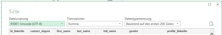 CSV in Excel importieren