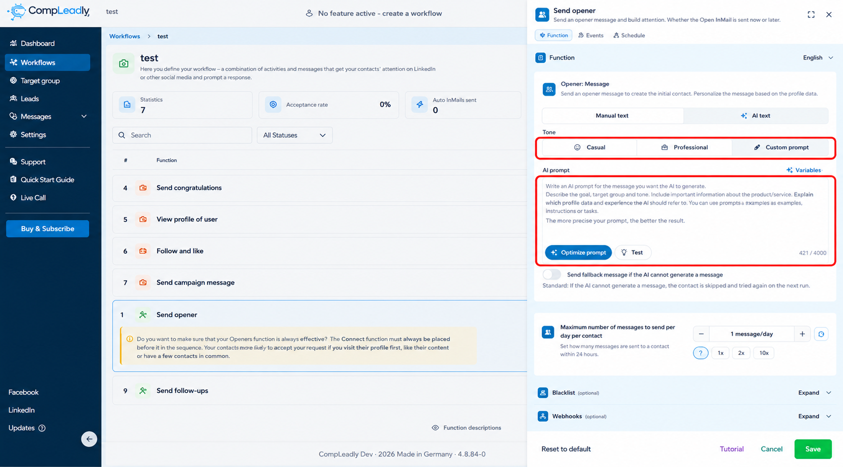 AI messages: Create openers, follow-ups & auto-messages with AI