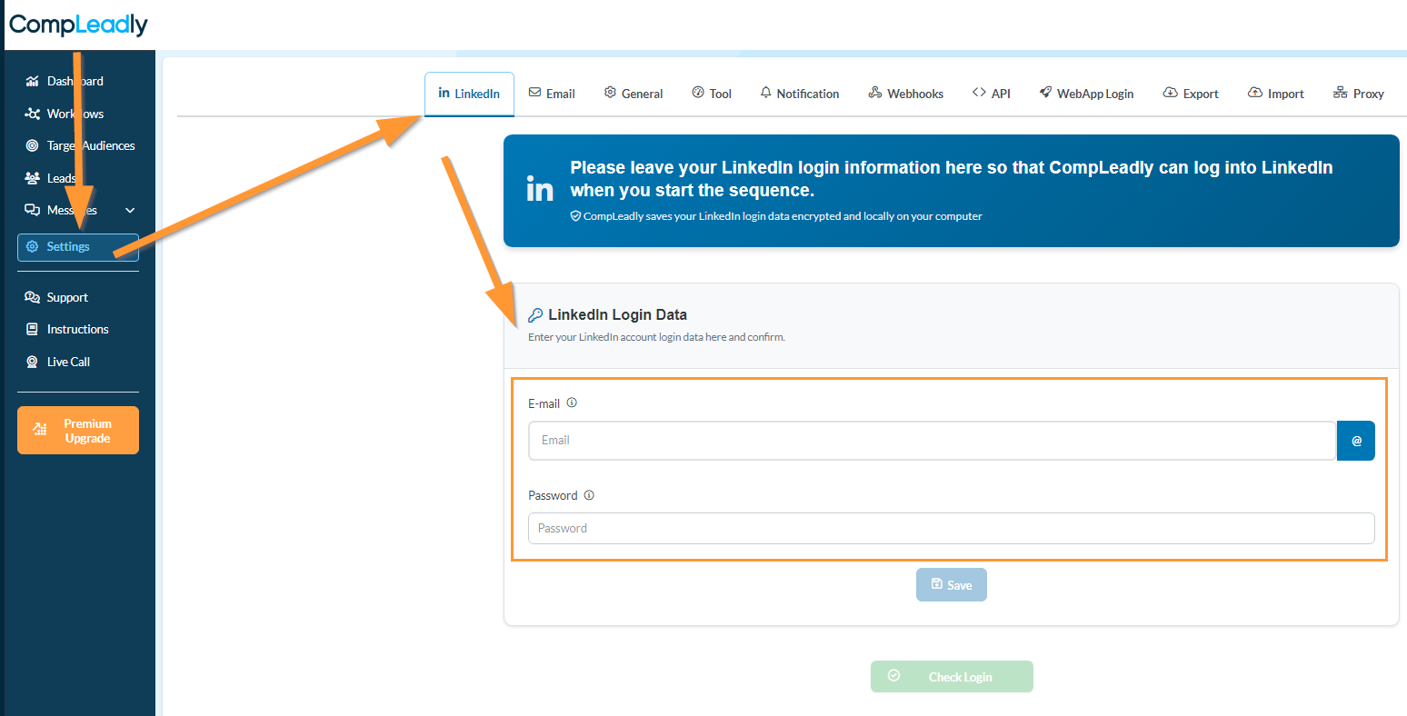 CompLeadly kann nur als installierte Software laufen, nicht im Browser (Chrome, Safari etc)