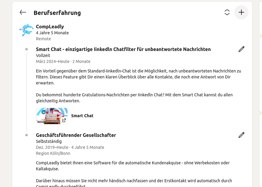 Use-Case: Nutzung von Berufserfahrungen zur Sichtbarkeitssteigerung auf LinkedIn