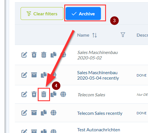 How can I delete target groups that have already been created?