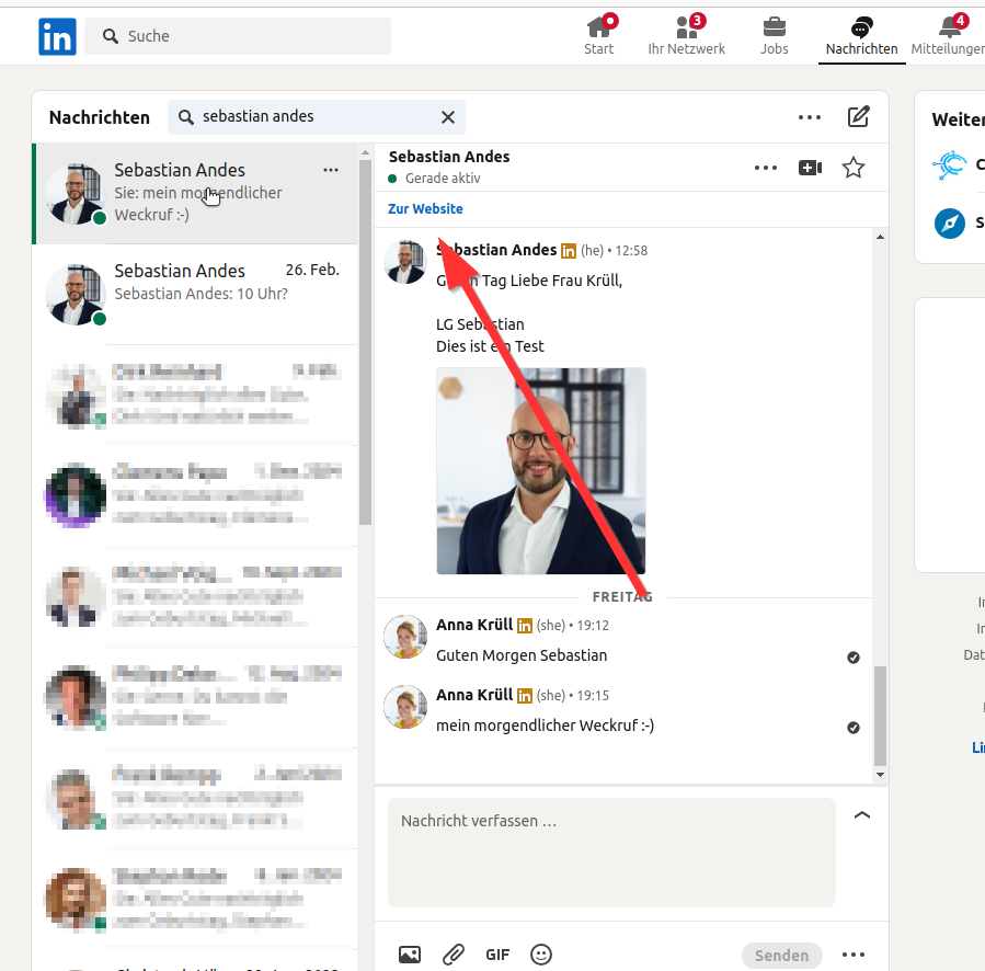 Links im LinkedIn-Chat richtig teilen