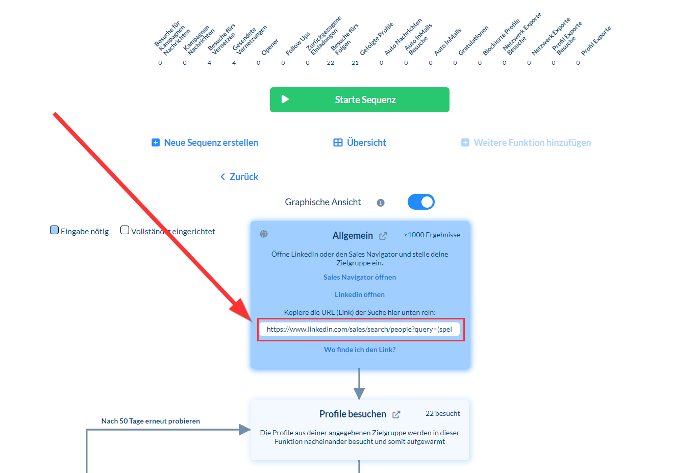 Use-Case: Erfolgssequenz in CompLeadly einrichten (Folgen vor Vernetzen und danach eine Dankesnachricht)