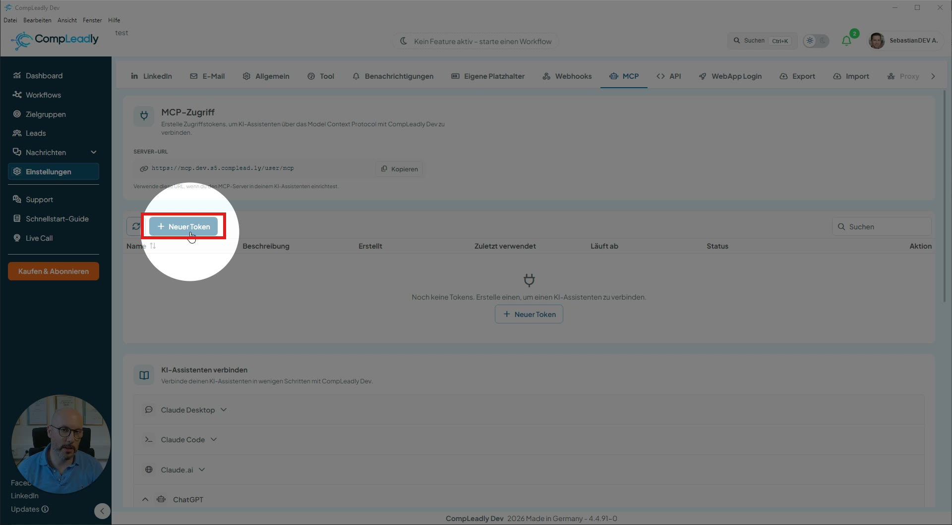 ChatGPT-Zugriff auf deinen CompLeadly-Account einrichten