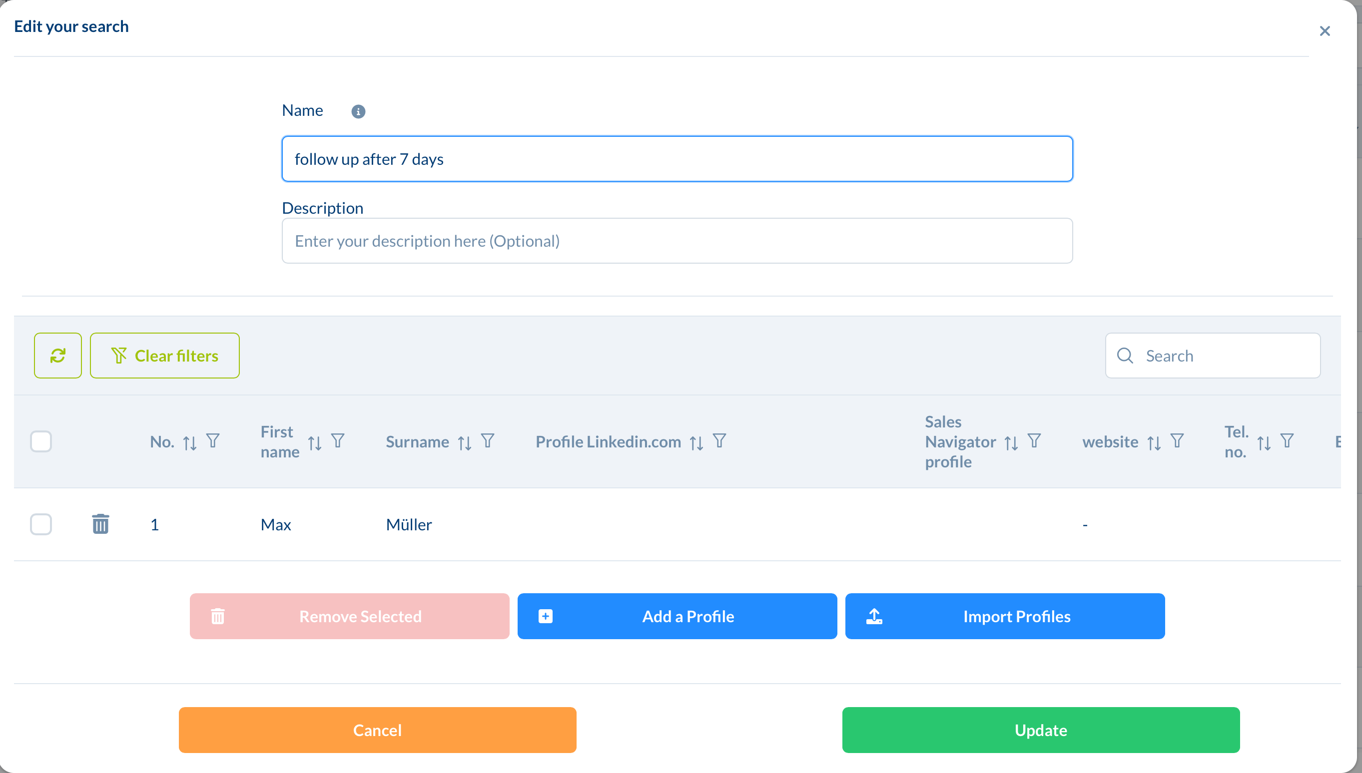 Success sequence and manual adding of contacts