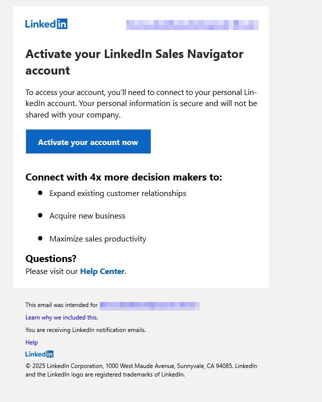 Sales Navigator aktivieren