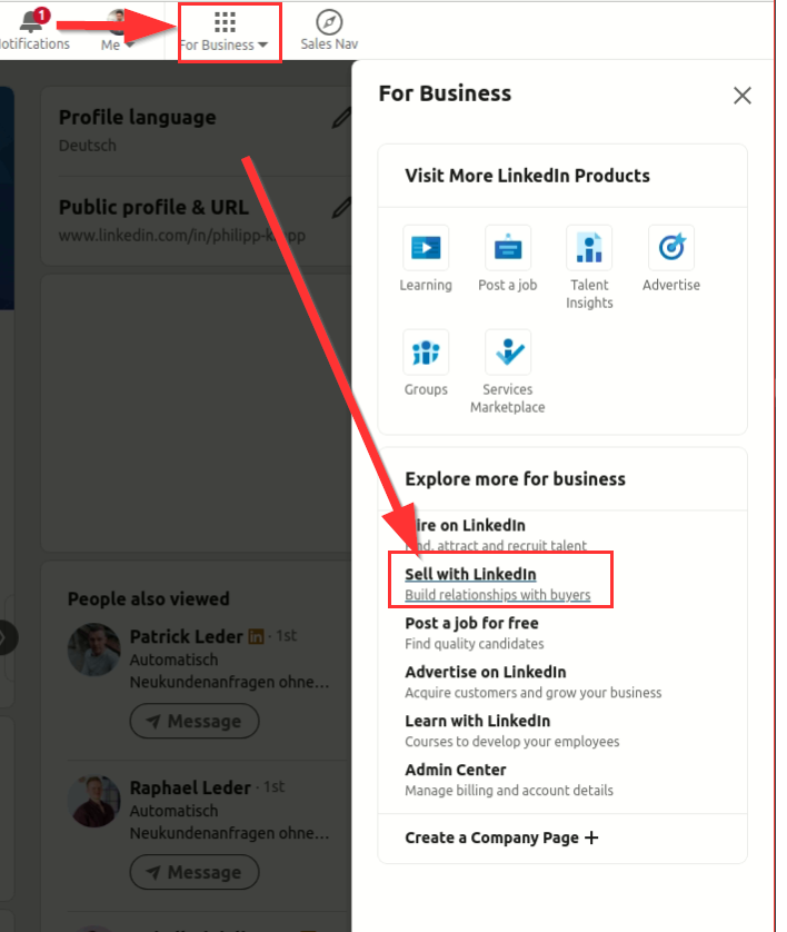 Accessing the Sales Navigator Trial on LinkedIn