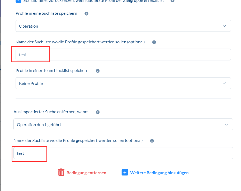 Nutzung einer Zielgruppe - Erklärung der Pfeilrichtung