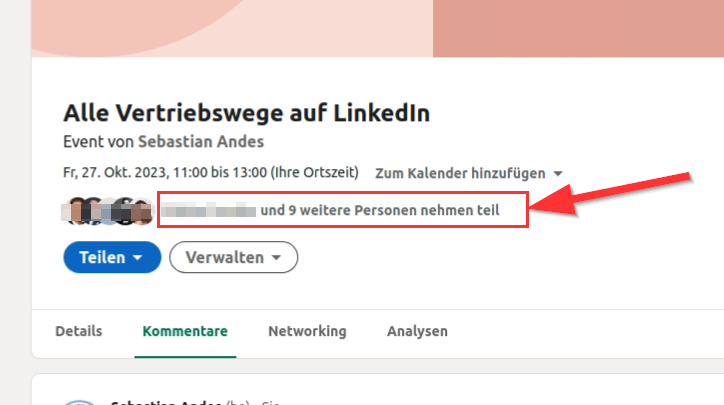 Kann ich Teilnehmer eines Events mit CompLeadly anschreiben?