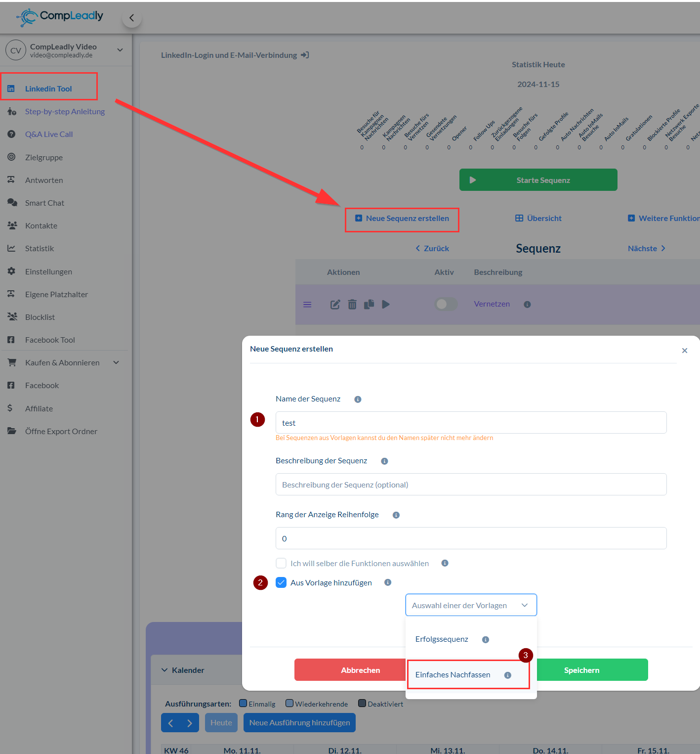 Tutorial: Vorlagensequenz "Einfaches Nachfassen" #Follow-Up
