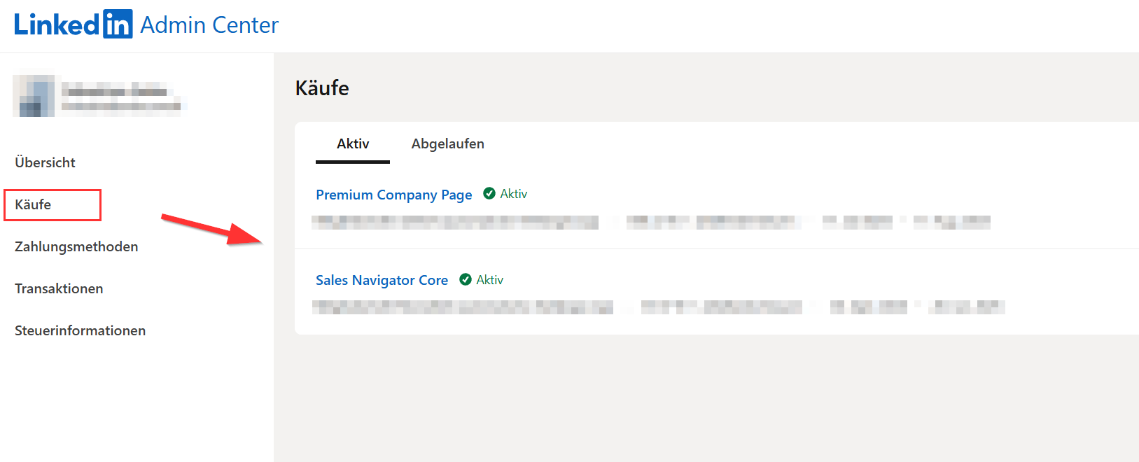 Kreditkarte in LinkedIn wechseln #Sales Navigator #Admin Center