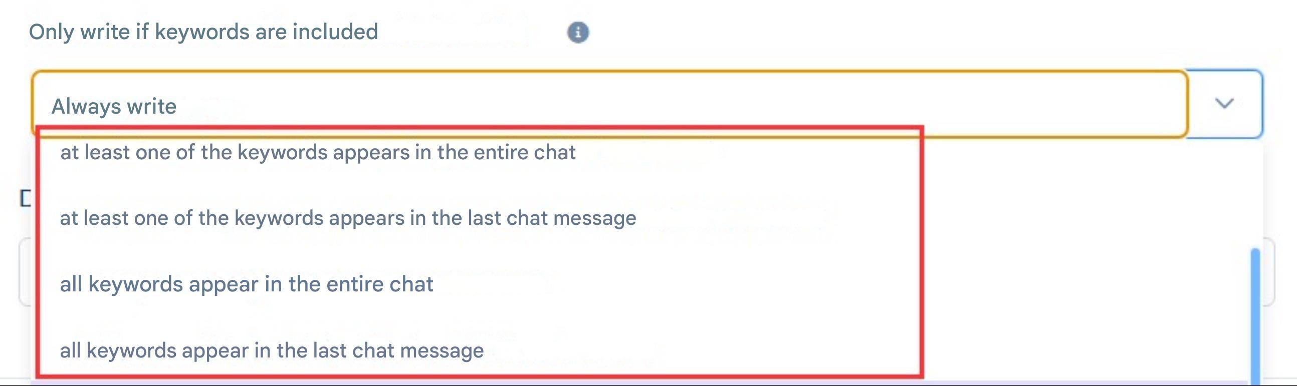 No keyword in last message