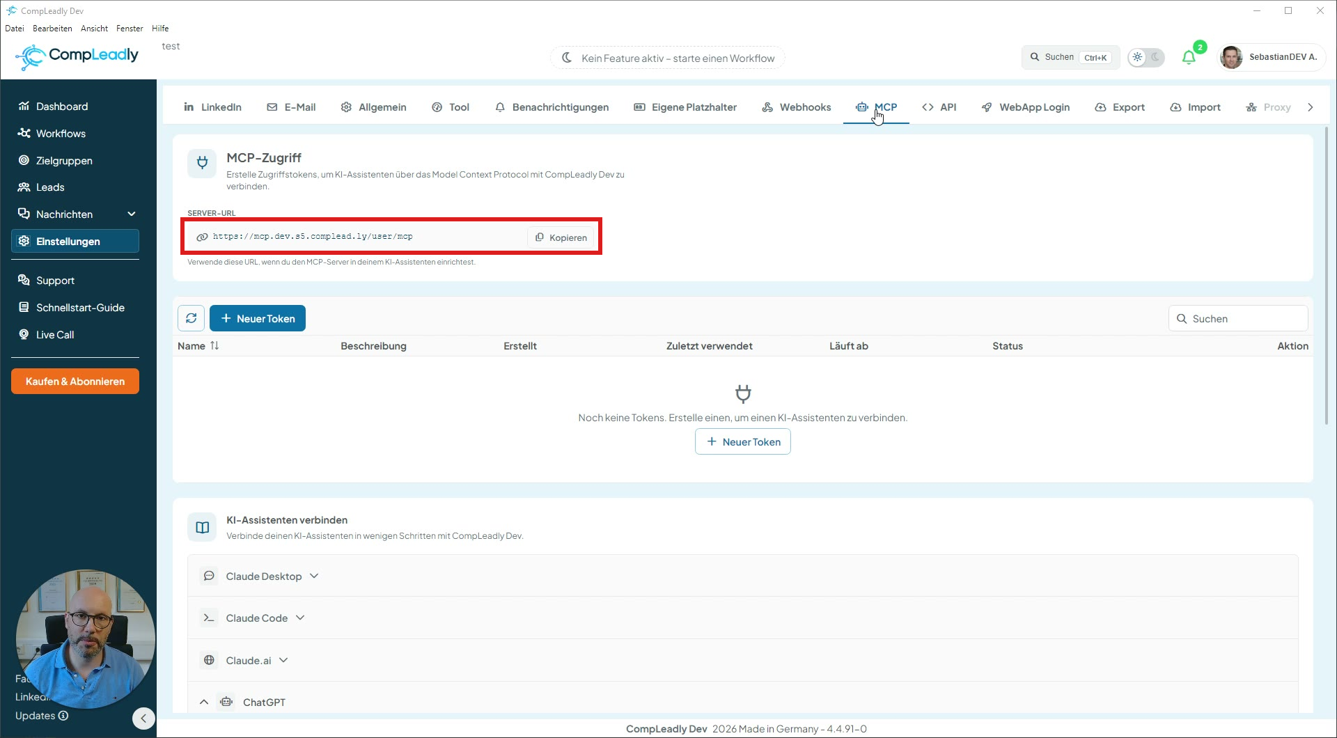 ChatGPT-Zugriff auf deinen CompLeadly-Account einrichten