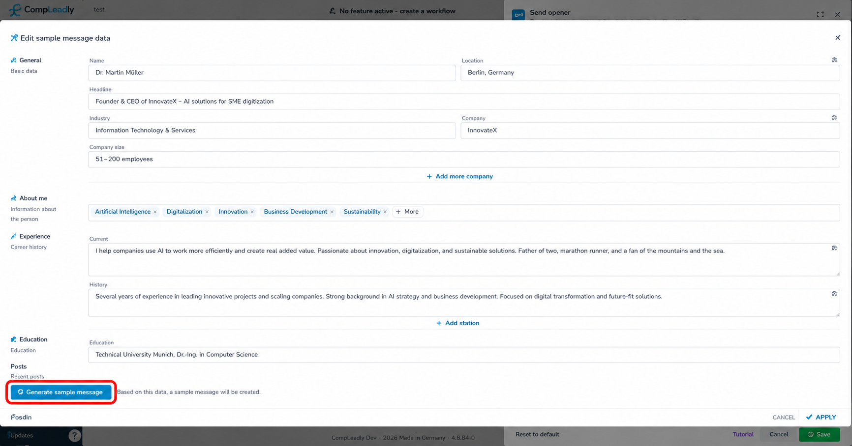 AI messages: Create openers, follow-ups & auto-messages with AI