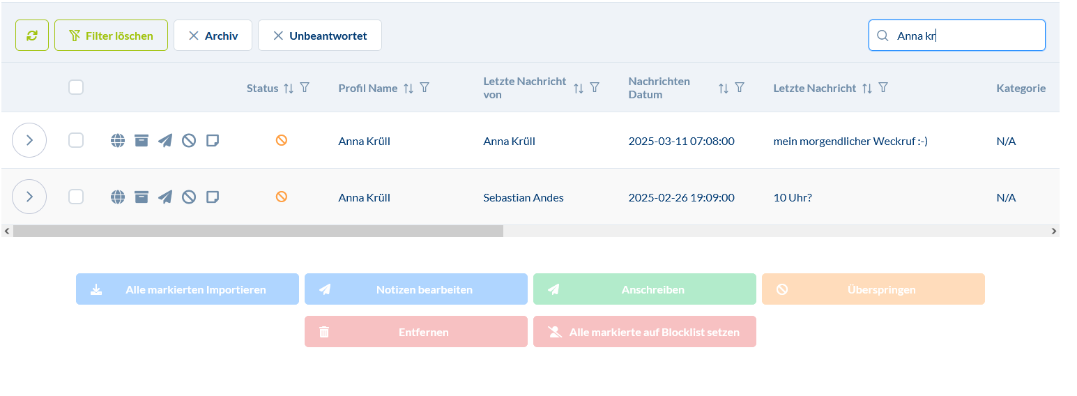 Smart Chat: Chat View vs. Table View #Tabellen Ansicht