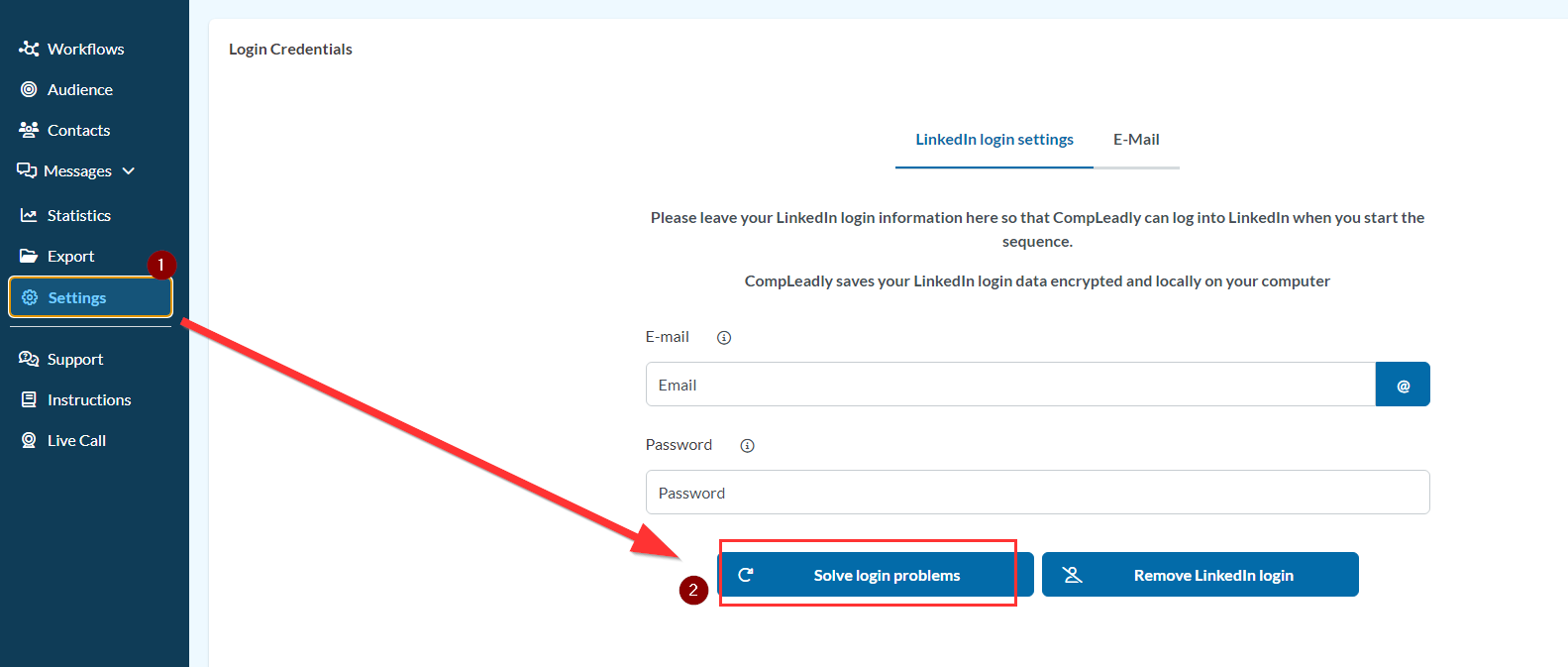 My LinkedIn login is not working / manually log in to LinkedIn via CompLeadly