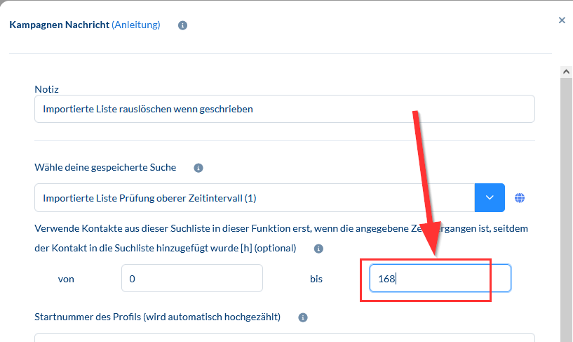 Bedeutung der Bedingungen bei Nutzung einer importierten Zielgruppe in einer CompLeadly Funktion
