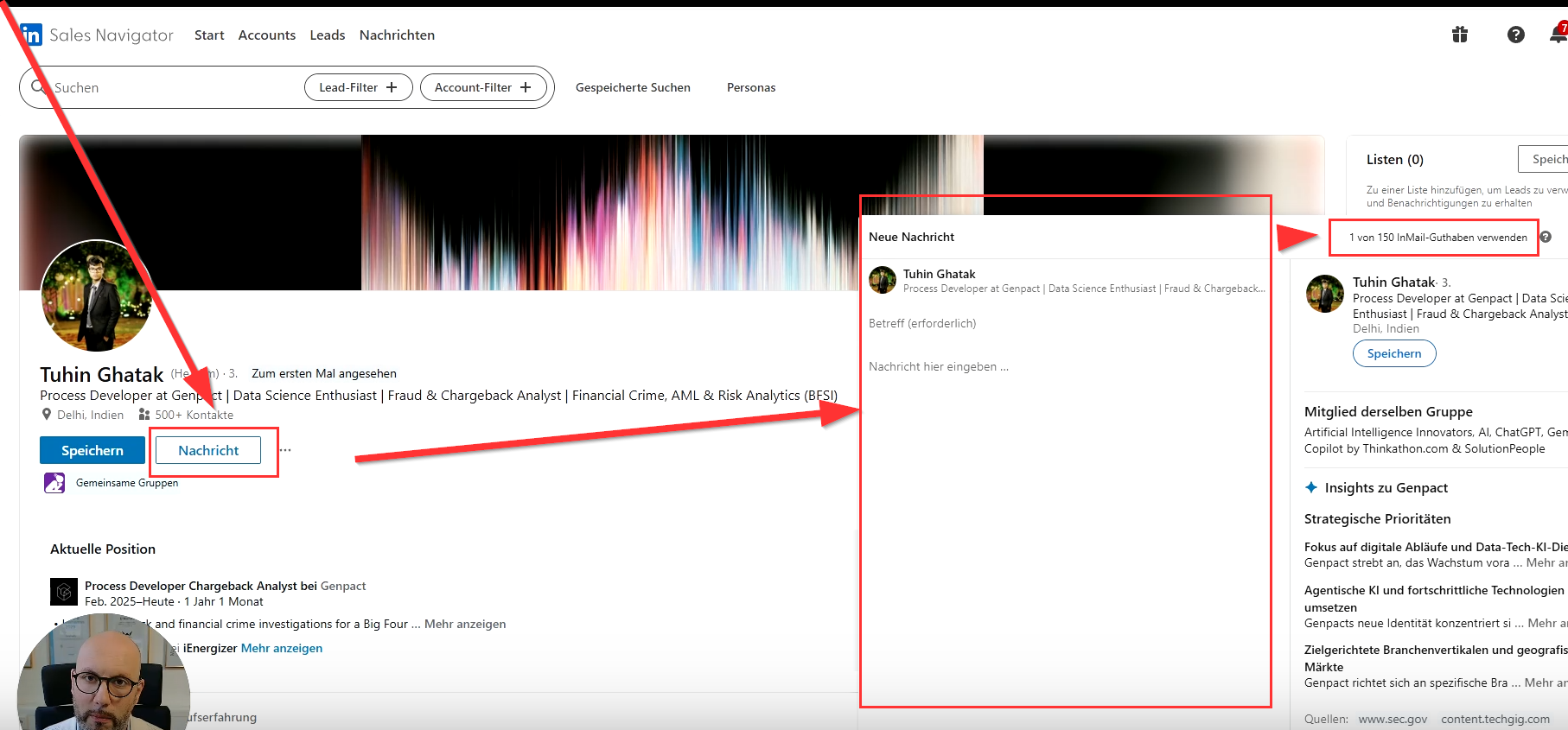 Einschränkung bei der Gruppenmitglieder-Messenger-Funktion auf LinkedIn