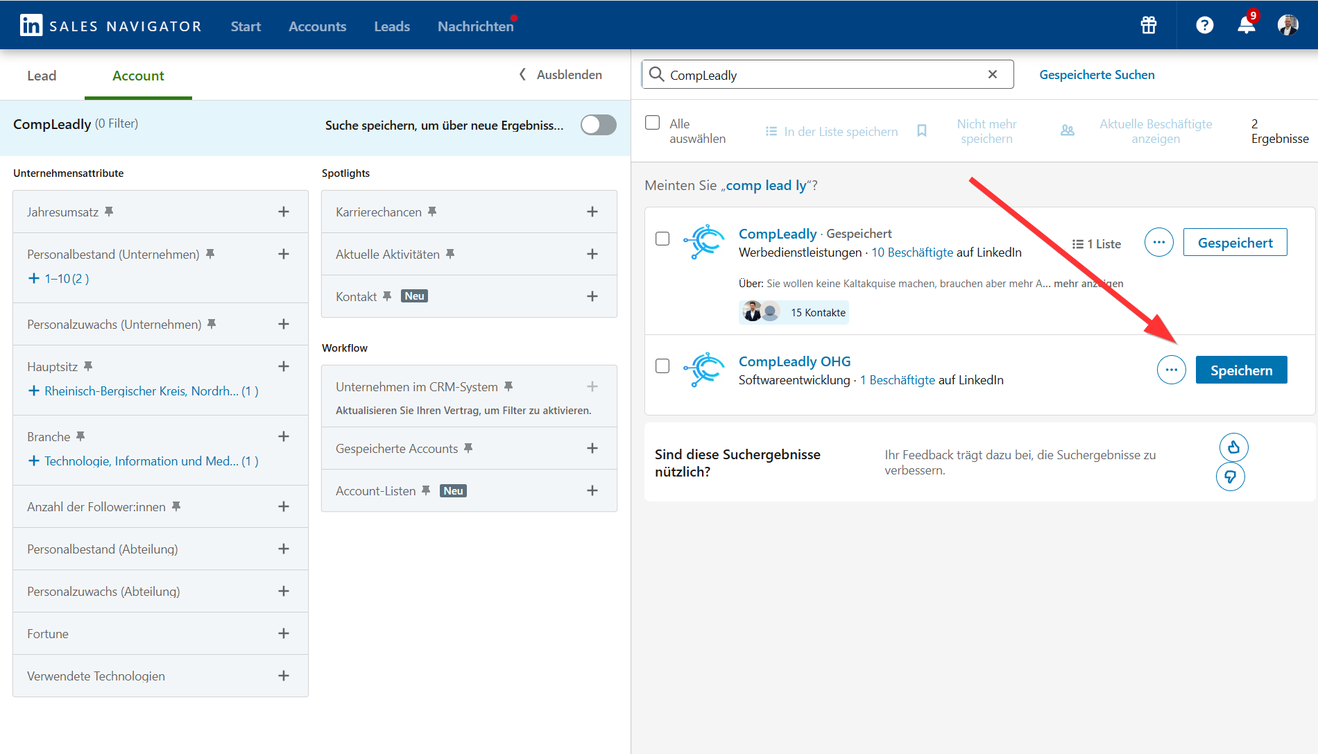 Wie du Mitarbeiter aus Sales Navigator Account-Suchen verwenden kannst #Account #Unternehmen Suche
