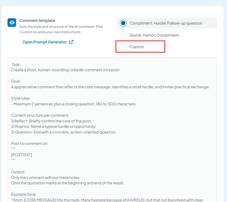 Smart Comment AI: Exclude specific posts and topics from commenting