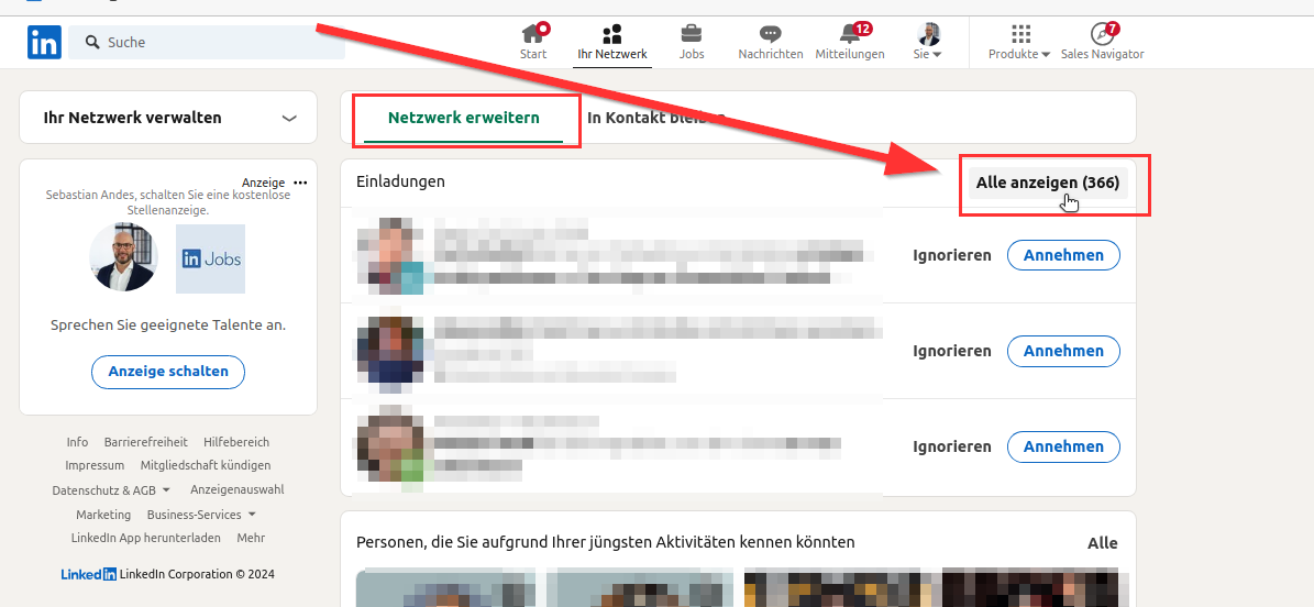 Einladungen zum Folgen deiner Unternehmensseite auf LinkedIn zurückziehen