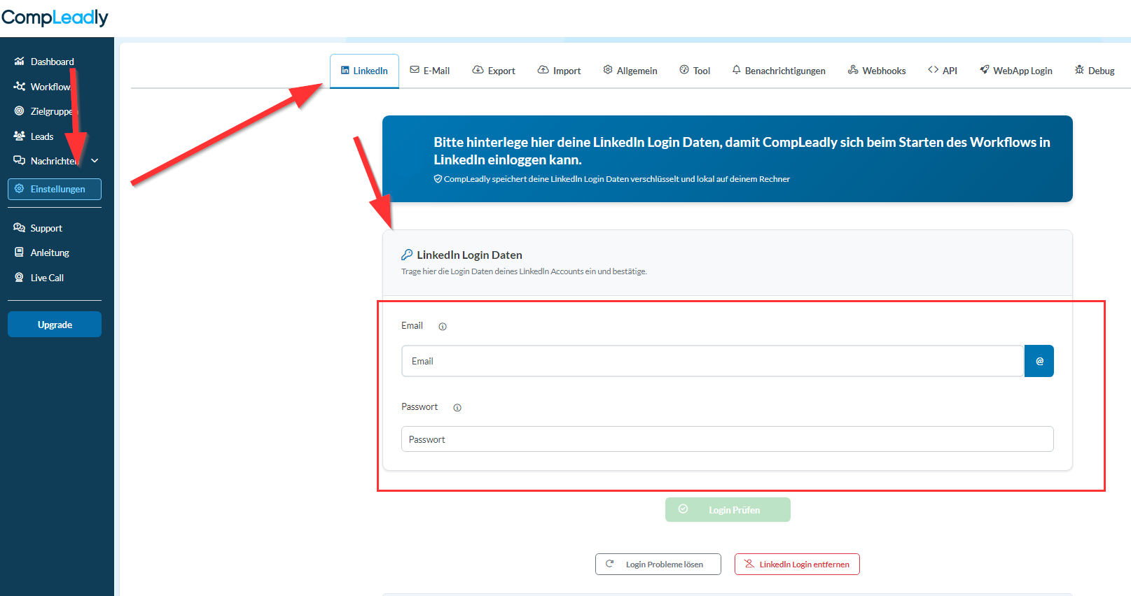 LinkedIn Login Daten bearbeiten #editieren