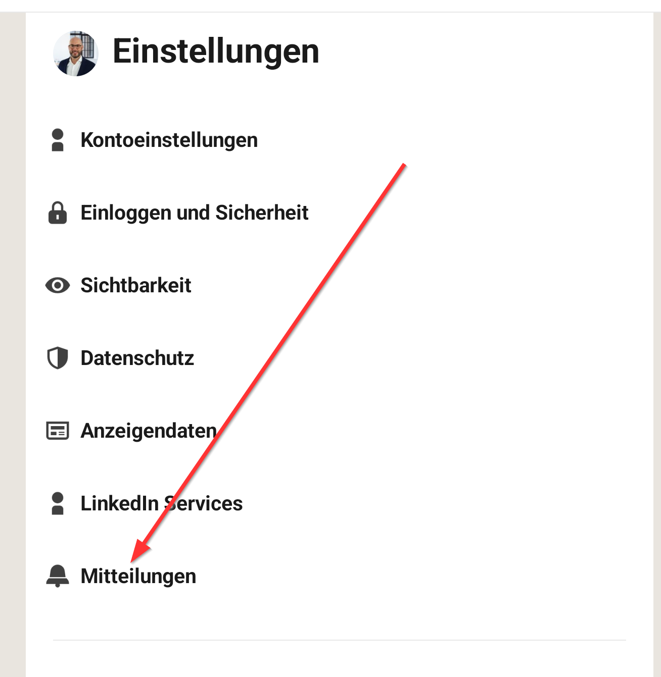 Zwei-Faktor-Authentifizierung in der LinkedIn-App als Push-Nachricht aktivieren.