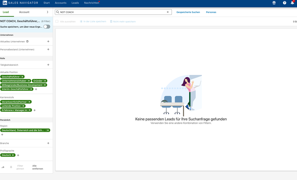 Keine passenden Leads für Ihre Suchanfrage gefunden