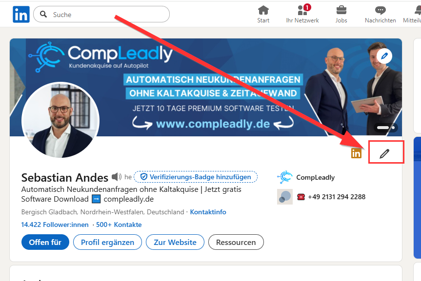 Dein Titelbild und Profilslogan auf LinkedIn ändern