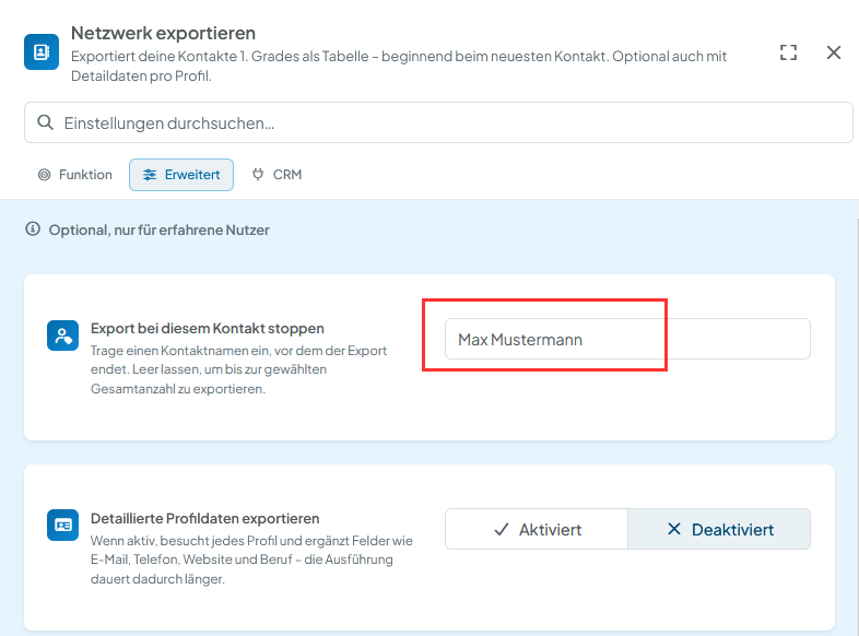 Tutorial: Netzwerk Export