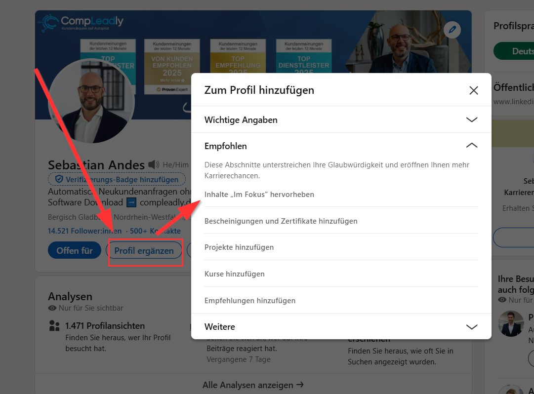 LinkedIn Profil Optimierungs Checkliste #feedback