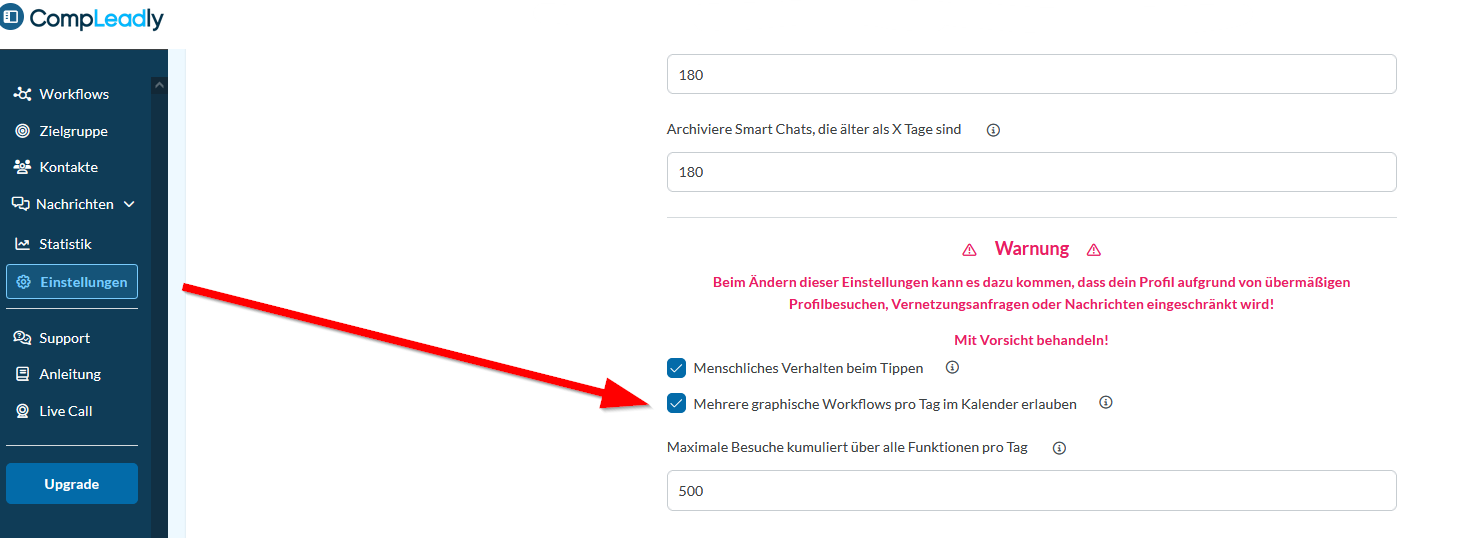 Geplanter Workflow deaktiviert - Ein weiterer graphischer Workflow ist bereits für denselben Tag geplant.