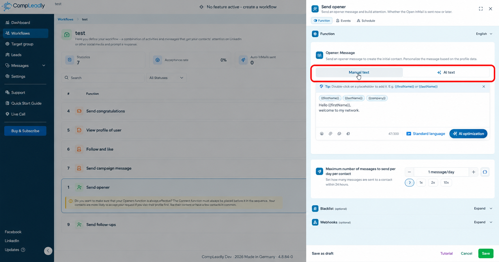 AI messages: Create openers, follow-ups & auto-messages with AI