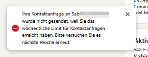 Verbindungsfehlermeldung LinkedIn