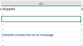 LinkedIn connection error message