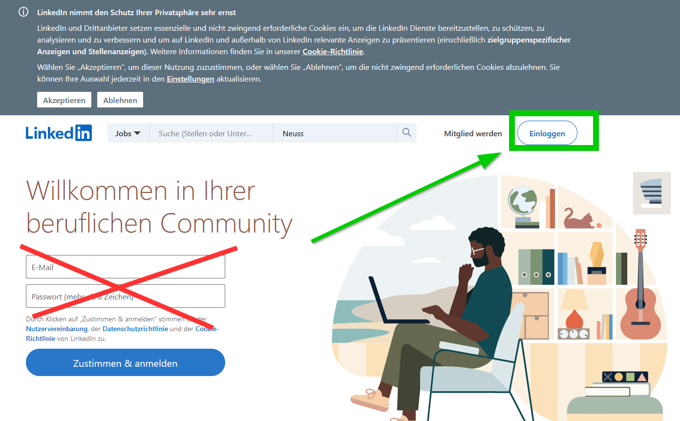 Ich kann mich nicht auf LinkedIn anmelden
