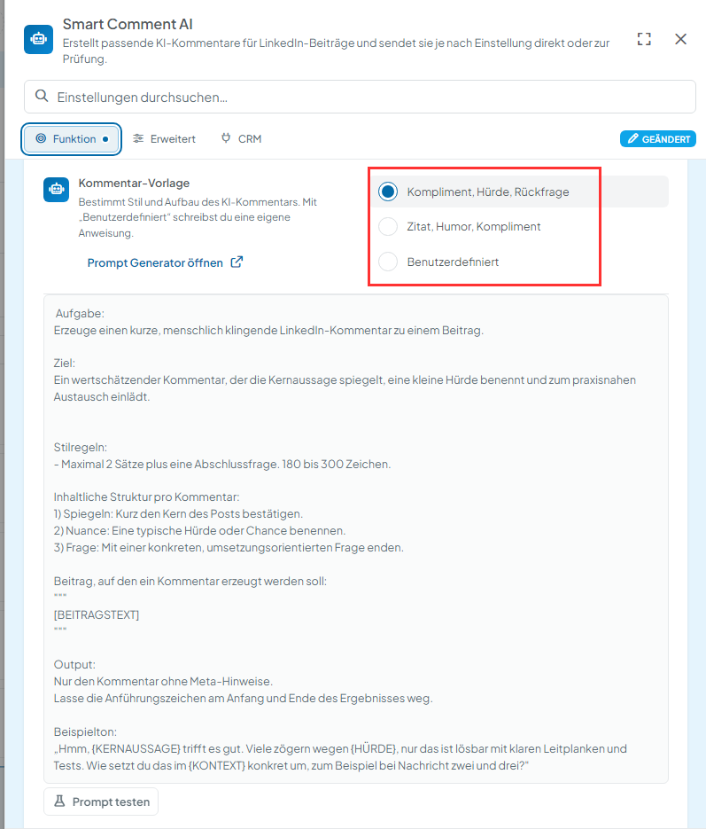 Smart Comment AI: Bestimmte Beiträge und Themen vom Kommentieren ausschließen