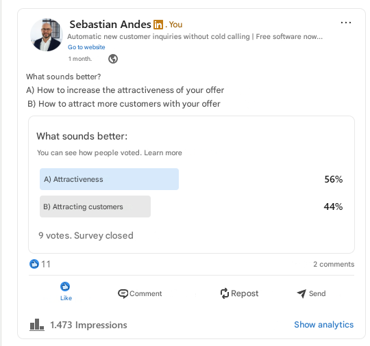 Survey strategy on LinkedIn: Identify interested leads and follow up systematically