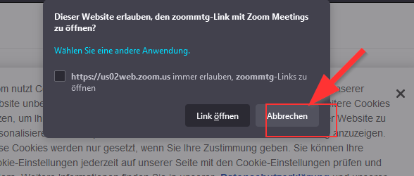 Zoom anonym beitreten