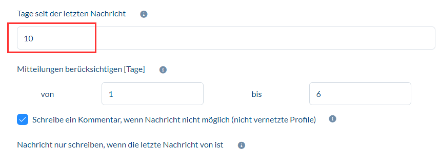 Nicht genug Tage seit der letzten Nachricht im Chat vergangen / Not enough days past since the last message in the chat