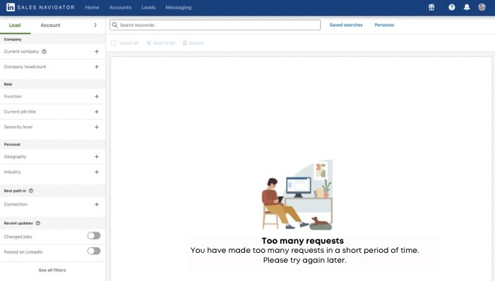Too many requests - You have made too many requests in a short period of time.