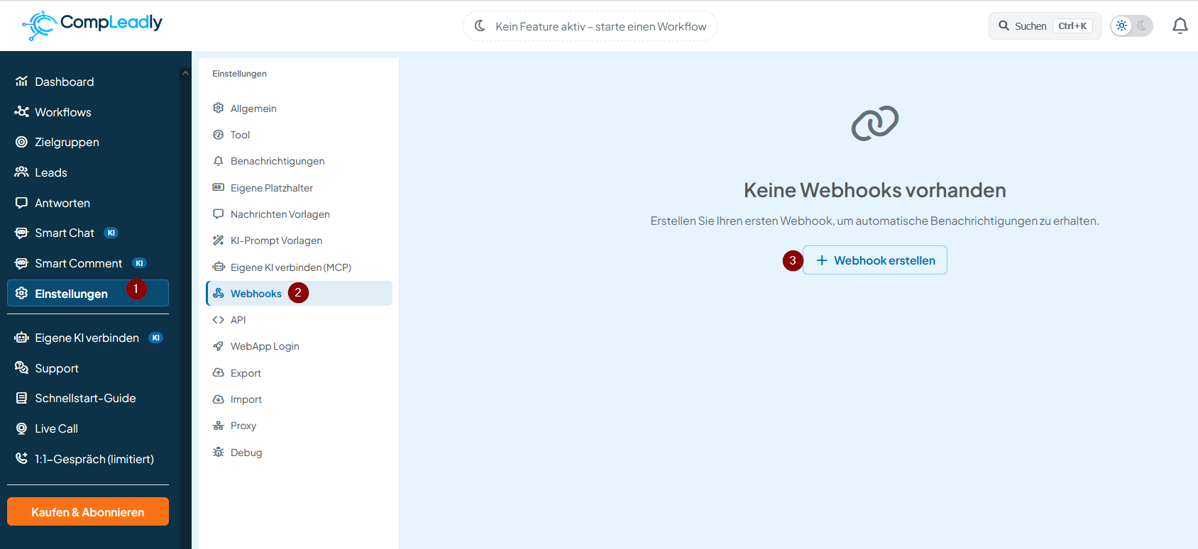 Webhooks in CompLeadly einrichten und nutzen