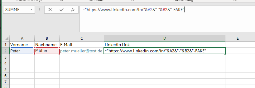Excel importieren, um E-Mails zu versenden mit CompLeadly (die Excel enthält aber keine LinkedIn Links)