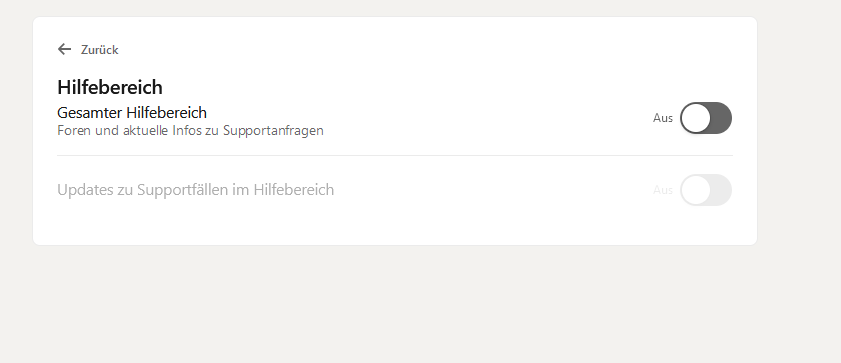 Empfehlung für Mitteilungseinstellungen