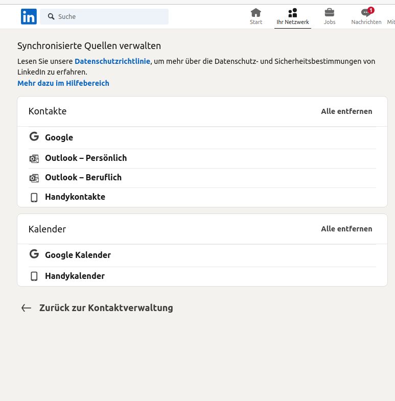 Adressbuch mit LinkedIn synchronisieren #google #outlook