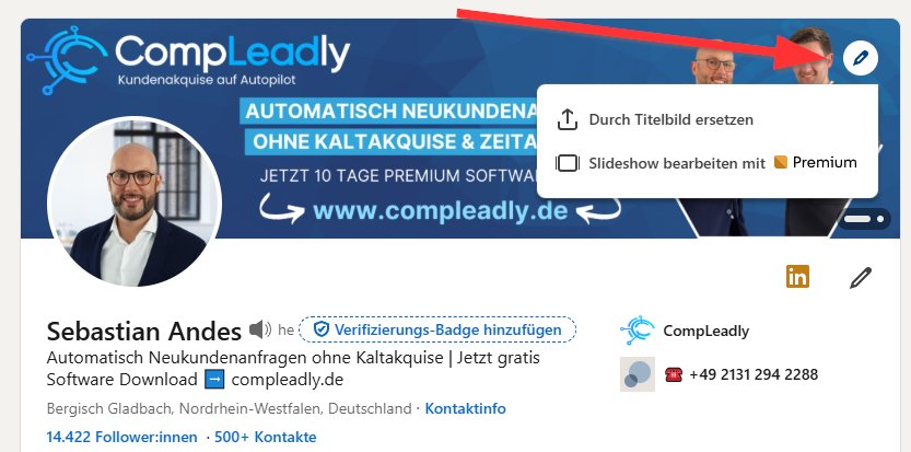 Dein Titelbild und Profilslogan auf LinkedIn ändern