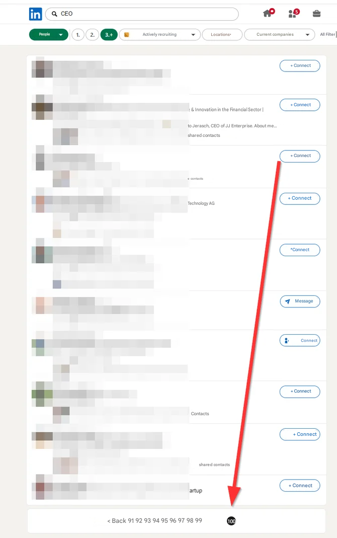 Why LinkedIn only shows 1,000 search results #Search #Filter