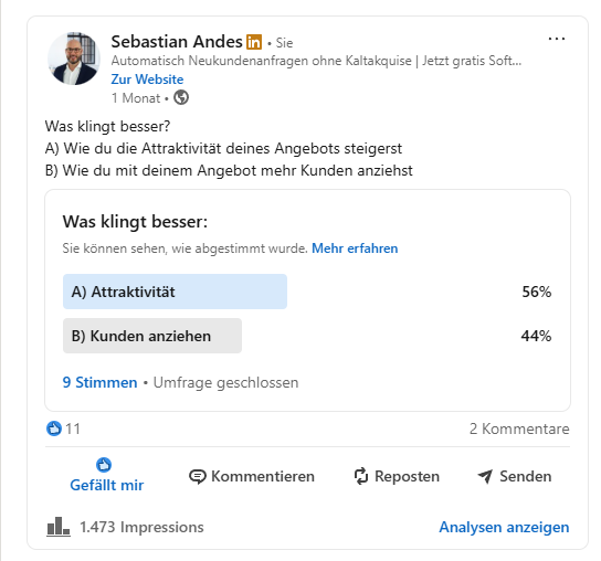 Umfrage-Strategie auf LinkedIn: Interessierte Leads identifizieren und systematisch nachfassen